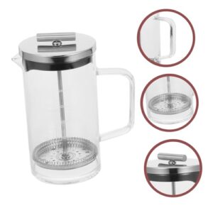 VINTORKY 1pc Stainless Tea Kettle Coffee Maker Coffee Machines Espresso Shots Manual Coffeepot French Coffee Pot Coffee Press Household Coffeepot Transparent Stainless Steel