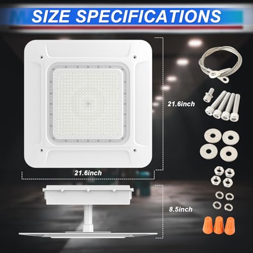 180W LED Canopy Gas Station Light, 5700K Surface Mount LED Carport Ceiling Light (700W HID/HPS Replacement) 25200LM Commercial Canopy Ceiling Lighting, IP65 Waterproof 120-277V DLC UL Listed