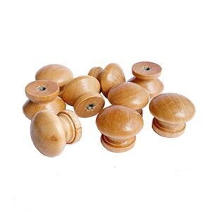 HZDCKM Wooden Mushroom Knob Handles for Cabinets and Drawers, Set of 8, Light Brown