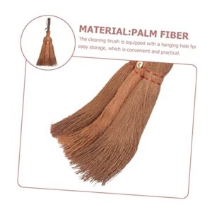 ORFOFE Brown Silk Broom Office Decor Straw Whisk Broom Asian Broom Straw Broom Mini Brush Housewarming Escoba De Household Palm Broom Astetic Room Decor Cleaning Brushes Hand Brown Hair