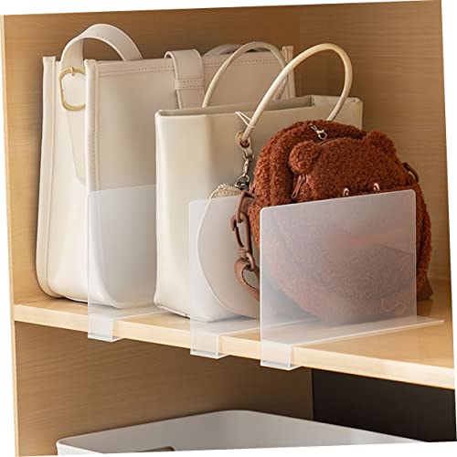 TOGEVAL 4pcs Partition Plate Clear Shelf Closet Shelves Separators Shelf Dividers Closet Partition Separator Storage Bookshelf Drawer Organizer Adjustable Cabinet Shelf Pp Transparent