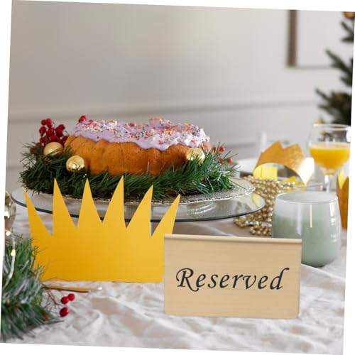 VOSAREA 4sets Table Booked Reserved Signs for Tables Meeting Banquet Reserved Signs Ceremony Reception Reserved Signs Table Card Holder Table Number Holders Tents Golden Stainless 4pcs*4