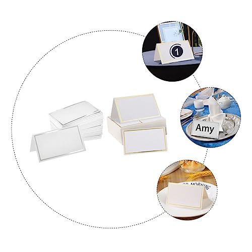 GAROZATION 200pcs Table Card Name Card for Wedding Tent Seat Card Name Card for Party Table Tent Cards Wedding Table Place Cards Seating Cards Blank Wedding Table Signs Foldable Tables Paper