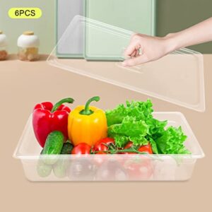 KannBeki 6 Pack Food Pans, 4 Inch Deep Clear Food Pan with Lids,Commercial Food Storage Containers for Restaurant, Hotel