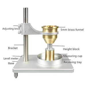 XDTKJDZ Hall Flow Meter, 2-in-1 Powder Bulk Density Meter Flow Tester, Funnel Aperture 2.5 MM/5.0 MM Brass Funne, Adjust Height, for Metal Powder and Non-Metallic Powder