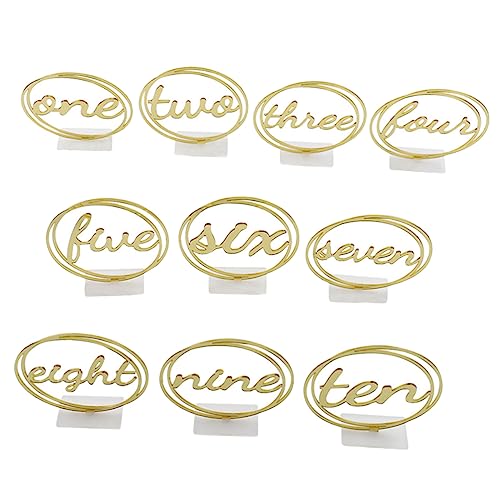 PRETYZOOM 10pcs Acrylic Seat Number Golden Acrylics Wedding Sign Table Numbers Restaurant Table Number Geometric Table Number Wedding Table Signs Circular Dining Table Garland for Table