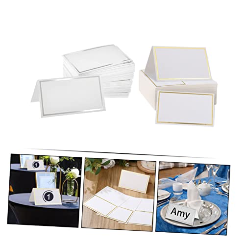 GAROZATION 200pcs Table Card Name Card for Wedding Tent Seat Card Name Card for Party Table Tent Cards Wedding Table Place Cards Seating Cards Blank Wedding Table Signs Foldable Tables Paper