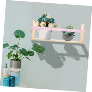 OSOLADY Wall-Mounted Floating Shelf Pink Wood Floating Shelves for Wall Decor Wall Holder Storage Holder