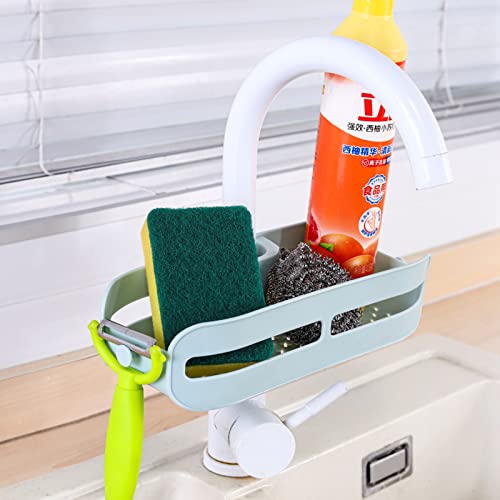 NTCLHFXU Faucet Rack for Kitchen Bathroom Accessories Sink Sponge Holder for Soap Sponge Brush Scrubber Drainer Tool