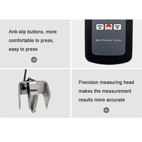 Belt Tension Meter, Ribbon Filamentous Tension Detection, with Sound and Light Alarm, USB Data Output, Tension Range 0-750N, for Multi-Ribbed V- and Synchronous Belts