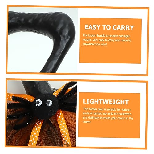 HOOTNEE Halloween Broomstick Ornament Cosplay Broom Props Halloween Witches Broom Halloween Broomstick Decor Halloween Broom Decoration Encanto Halloween Decor Halloween Witch Broom Gauze