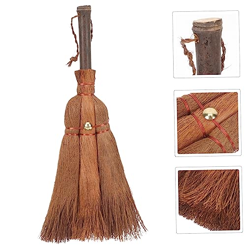 ORFOFE Brown Silk Broom Office Decor Straw Whisk Broom Asian Broom Straw Broom Mini Brush Housewarming Escoba De Household Palm Broom Astetic Room Decor Cleaning Brushes Hand Brown Hair