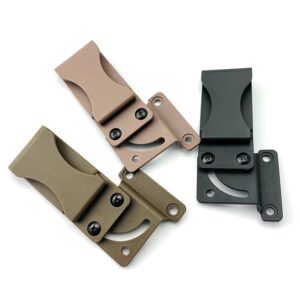 2 Sets Nylon Pocket Clip with Screws Fits for Kydex Sheath Knife Case, Universal Deep Carry Back Clip DIY Accessory(Brown,Small)