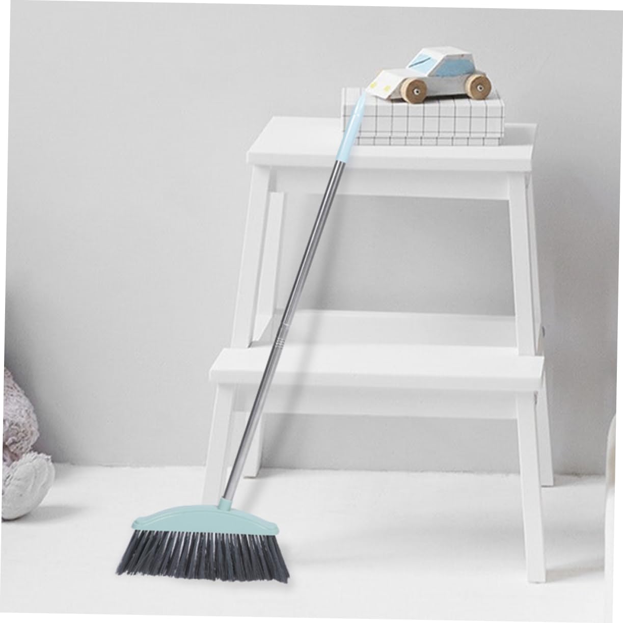 Levemolo 2pcs Stainless Steel Broom Angle Broom Large Broom Floor Cleaning Broom Market Broom Room Cleaning Broom Sweeper Broom Brooms for Sweeping Indoor Outdoor Broom Plastic Blue