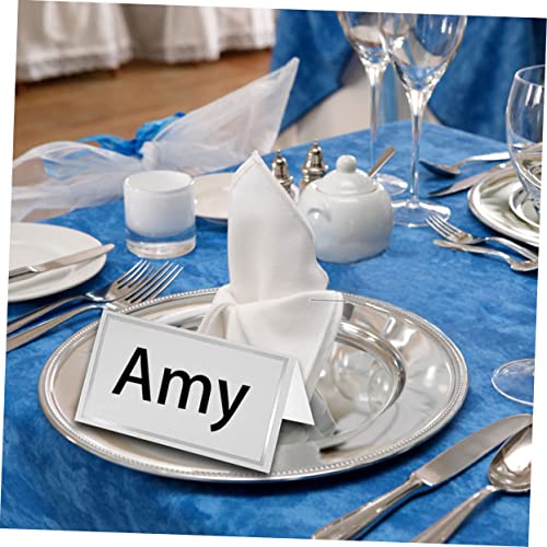 GAROZATION 200pcs Table Card Name Card for Wedding Tent Seat Card Name Card for Party Table Tent Cards Wedding Table Place Cards Seating Cards Blank Wedding Table Signs Foldable Tables Paper