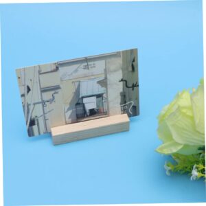 Gogogmee 10pcs Wooden Holder Photo Holders Wedding Signs Sticky Notes Holder Card Flipper Logo Place Cards Table Card Display Stands Rustic Table Number Holders The Sign Table Signs