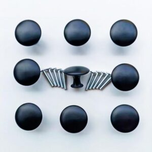 Stainless Steel Mushroom Cabinet Knob, Black, Single Hole