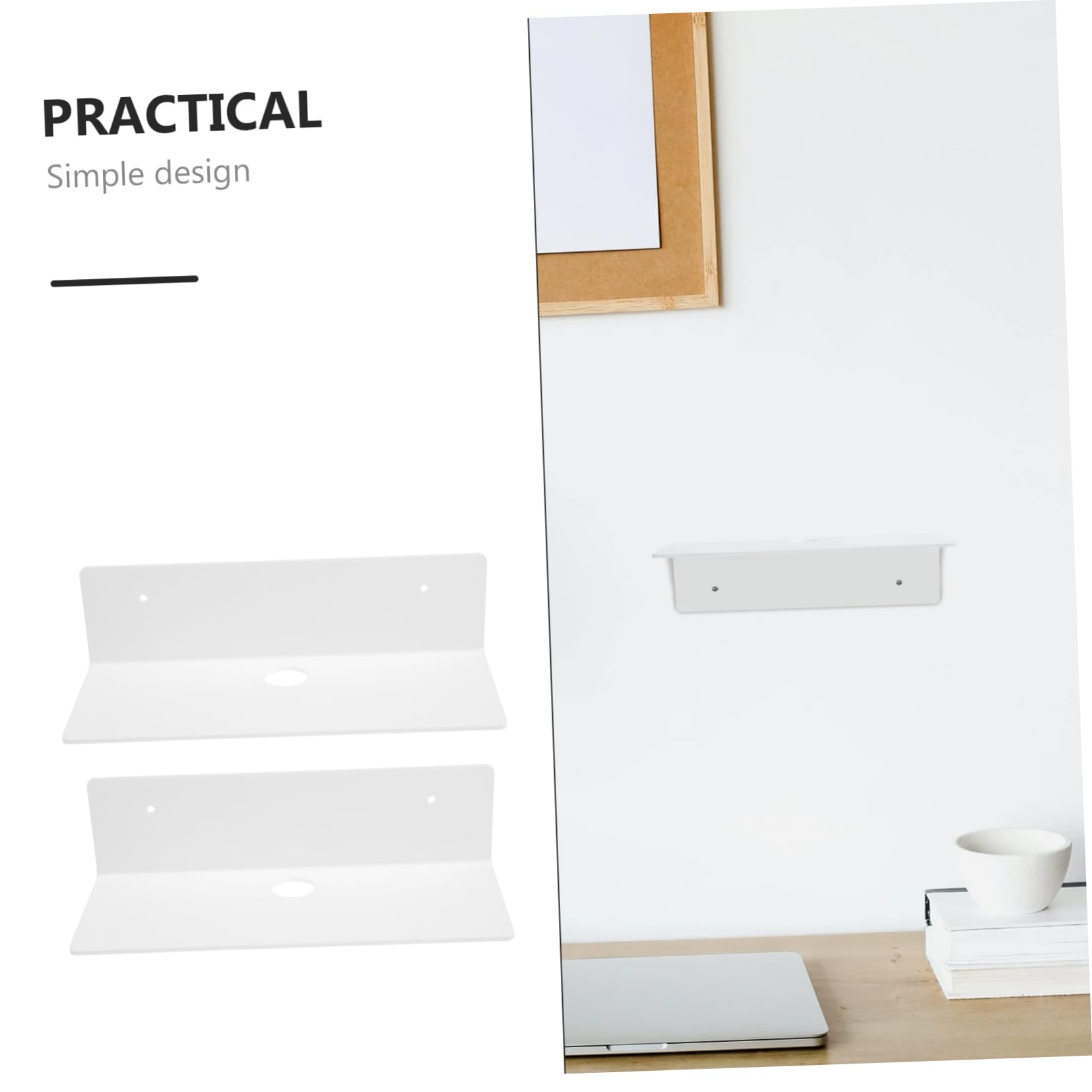 CORHAD 2pcs Speaker Stand Invisible Shelf Wall Floating Shelves Wall Bracket Wall Mount Modern Wall Shelf Small Shelf Modern Shelf Wall Display Shelf Small Wall Shelf White Acrylic