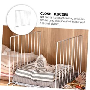 TOGEVAL Closet Dividers for Shelves Wardrobe Storage Shelf Wardrobe Divider Shelf Dividers Closet Shelf Organizer Hanger Organizer Shelves for Clothes Wardrobe Shelf Divider White Iron