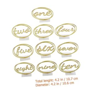 PRETYZOOM 10pcs Acrylic Seat Number Golden Acrylics Wedding Sign Table Numbers Restaurant Table Number Geometric Table Number Wedding Table Signs Circular Dining Table Garland for Table