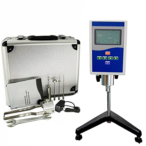 VTSYIQI Rotary Viscometer Liquid Viscometer Digital Viscosity Meter with 32 Kinds Combination 1~2000000mPa.s Accuracy ±1% 4 Rotor Fluidimeter Tester Meter Digital LCD Display