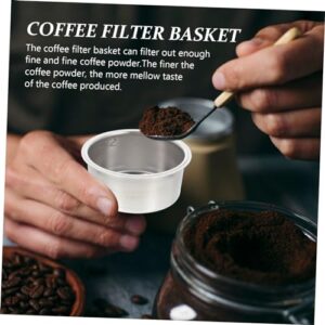 PRETYZOOM Coffee Filter Espresso Making Filter Espresso Basket for Coffee Espresso Filter Basket Kitchen Drain Basket Coffee Espresso Coffee Maker Espresso Tea Filters Stainless Steel Silver