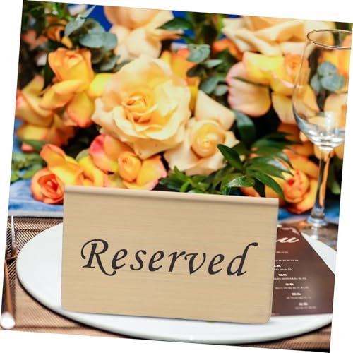 VOSAREA 4sets Table Booked Reserved Signs for Tables Meeting Banquet Reserved Signs Ceremony Reception Reserved Signs Table Card Holder Table Number Holders Tents Golden Stainless 4pcs*4