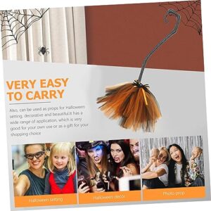 HOOTNEE Halloween Broomstick Ornament Cosplay Broom Props Halloween Witches Broom Halloween Broomstick Decor Halloween Broom Decoration Encanto Halloween Decor Halloween Witch Broom Gauze