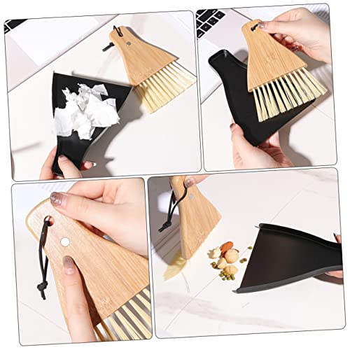 1 Set Desktop Broom Handheld Broom and Dustpan Tabletop Handy Brush Cleaning Accessory Small Broom and Dustpan Dust Brush Portable Whisk Broom Household Dust Pan Broom Dustpan Iron ORFOFE