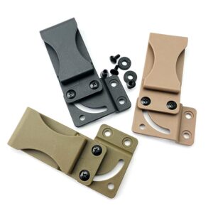 2 Sets Nylon Pocket Clip with Screws Fits for Kydex Sheath Knife Case, Universal Deep Carry Back Clip DIY Accessory(Brown,Small)