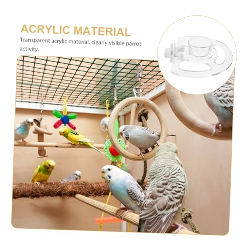 HAPINARY Parrot Food Bowl Stand Bird Feeding Utensils Bird Cup Platform Parrot Cage Supply Bird Cage Bird Toy Parakeet Food Bowl Bird Slot Feeder Parrot Toys Parrot Water Dispenser Acrylic