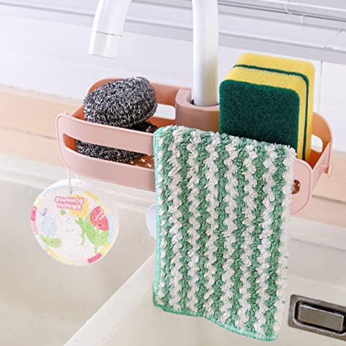 NTCLHFXU Faucet Rack for Kitchen Bathroom Accessories Sink Sponge Holder for Soap Sponge Brush Scrubber Drainer Tool