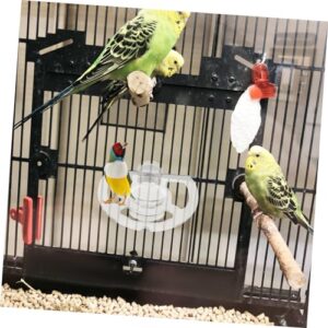 HAPINARY Parrot Food Bowl Stand Bird Feeding Utensils Bird Cup Platform Parrot Cage Supply Bird Cage Bird Toy Parakeet Food Bowl Bird Slot Feeder Parrot Toys Parrot Water Dispenser Acrylic