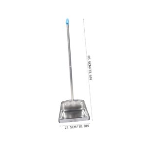 HOMOCONO Stainless Steel Trash Shovel Garbage Shovel Sidewalk Scoop Broom and Tools Stand up Dustpan Industrial Dustpan Floor Dustpan Home Pans Household Cleaning Supplies Silver Plastic