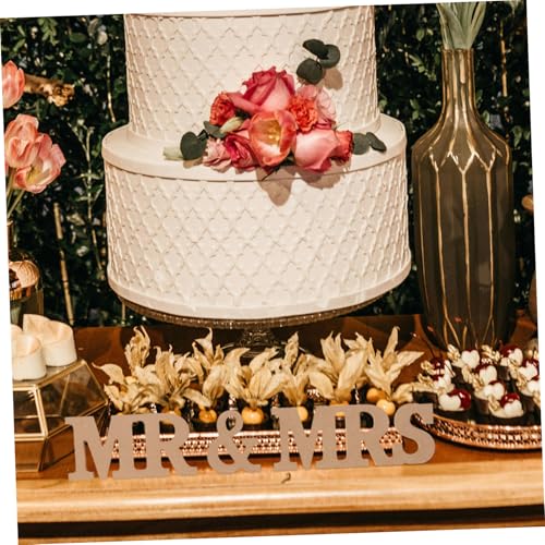 HOOTNEE Wooden Wedding Sign Freestanding Wedding Sign Letters Wedding Stand Sign Mr and Mrs Table Decor Engagement Party Decorations Standing Mr and Mrs Letters Mr and Miss Sign Khaki