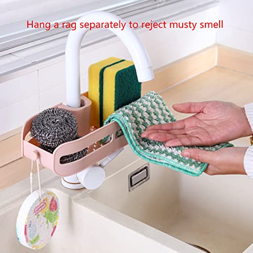 NTCLHFXU Faucet Rack for Kitchen Bathroom Accessories Sink Sponge Holder for Soap Sponge Brush Scrubber Drainer Tool