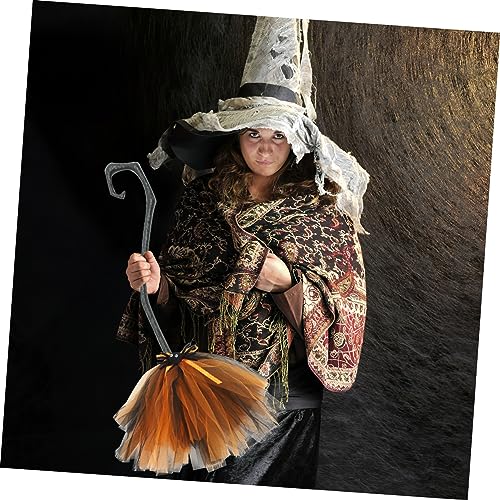 HOOTNEE Halloween Broomstick Ornament Cosplay Broom Props Halloween Witches Broom Halloween Broomstick Decor Halloween Broom Decoration Encanto Halloween Decor Halloween Witch Broom Gauze