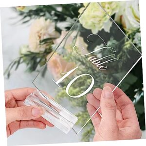 HAWILLOSCH 10pcs Acrylic Stand Holder Wedding Display Stand Card Stand Photo Display Stand Wedding Name Place Cards Playing Case Photo Message Clip Postcard Slot Guest Clip Rack Transparent