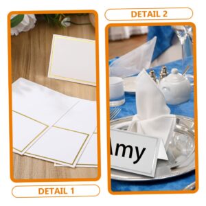 AUTSUPPL 100pcs Seat Card Place Cards for Wedding Dinner Place Cards Wedding Place Card Folded Place Cards Wedding Table Card Foldable Kitchen Table Party Reserved Cards Blank Cards Paper