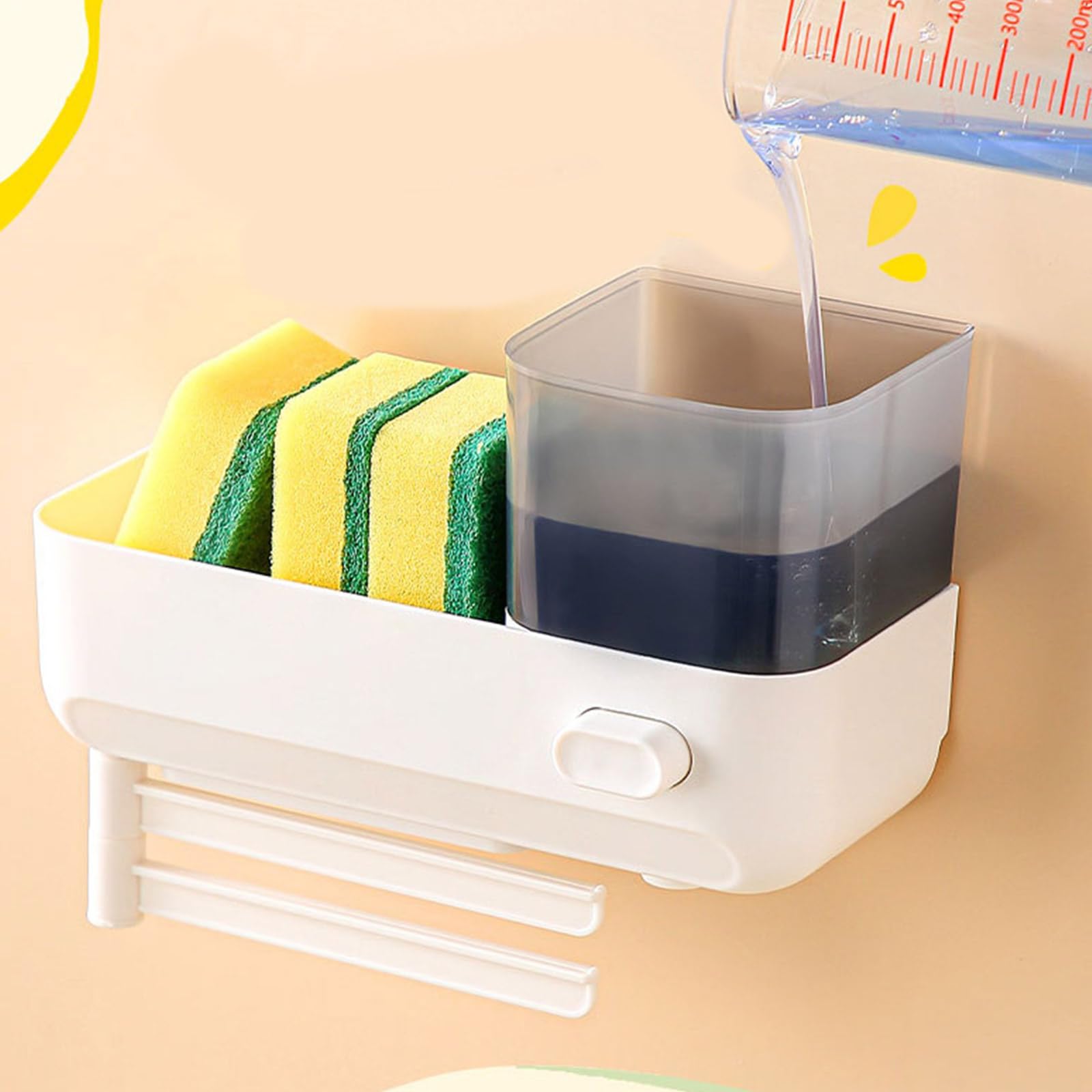 ZIRANU Adjustable Sink Organiser Storage Rack for Dishwashing Liquid and Hand Soap Hygienic Tool Holder for Bathroom