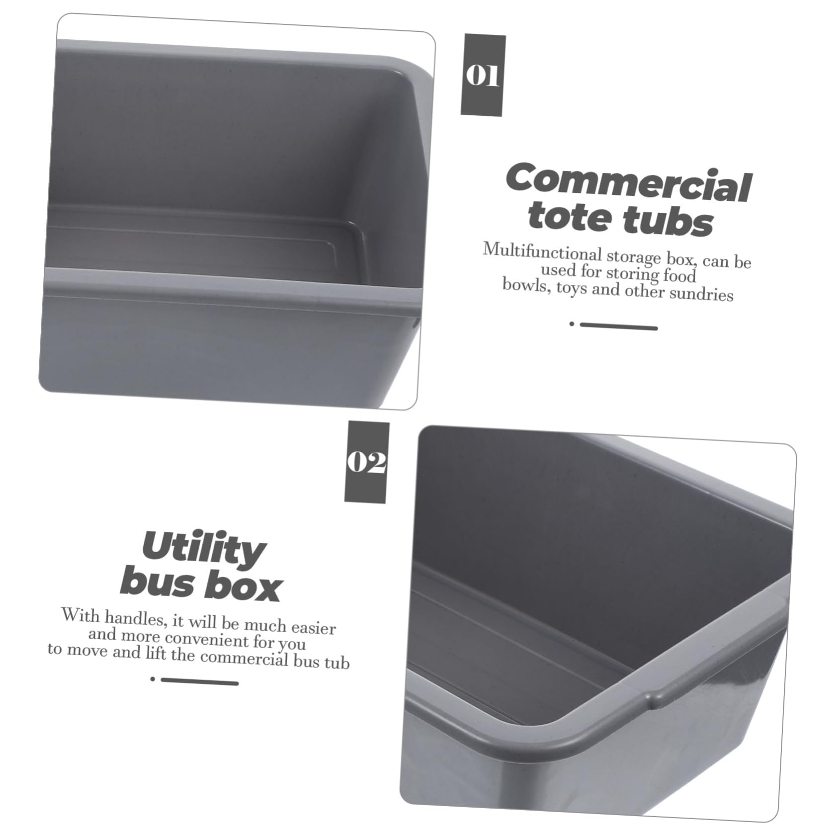 Hohopeti Washing Basin Tub Foot Soak Tub Bins Commercial Tote Tub for Home Bus Tubs Wash Basin Tub Bucket Dish Washing Tub Rectangular Basket Collapsable Utility Tote Pan Plastic Grey