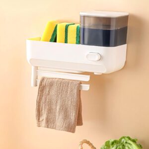 ZIRANU Adjustable Sink Organiser Storage Rack for Dishwashing Liquid and Hand Soap Hygienic Tool Holder for Bathroom