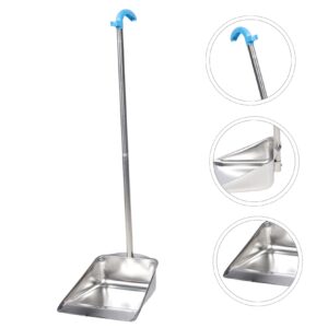 HOMOCONO Stainless Steel Trash Shovel Garbage Shovel Sidewalk Scoop Broom and Tools Stand up Dustpan Industrial Dustpan Floor Dustpan Home Pans Household Cleaning Supplies Silver Plastic