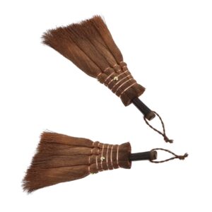 levemolo 2pcs small broom straw broom hand sweeper brush desk dust broom small cleaning broom small whisk broom household cleaning tool sweeper broom desk cleaning broom light brown wood