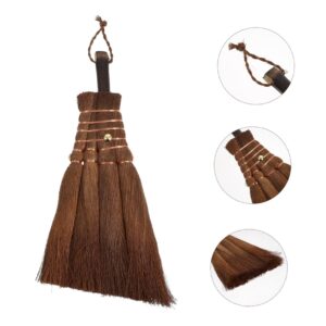 Levemolo 2pcs Small Broom Straw Broom Hand Sweeper Brush Desk Dust Broom Small Cleaning Broom Small Whisk Broom Household Cleaning Tool Sweeper Broom Desk Cleaning Broom Light Brown Wood