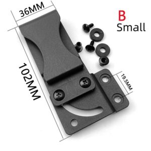 2 Sets Nylon Pocket Clip with Screws Fits for Kydex Sheath Knife Case, Universal Deep Carry Back Clip DIY Accessory(Black,Small)