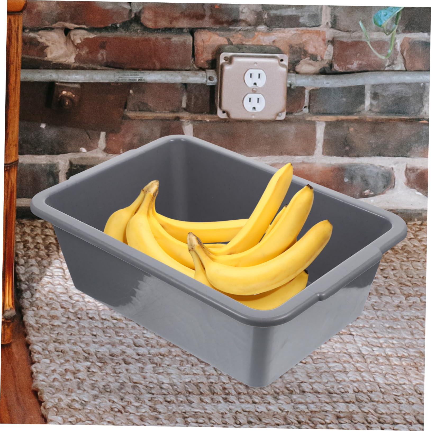 Hohopeti Washing Basin Tub Foot Soak Tub Bins Commercial Tote Tub for Home Bus Tubs Wash Basin Tub Bucket Dish Washing Tub Rectangular Basket Collapsable Utility Tote Pan Plastic Grey