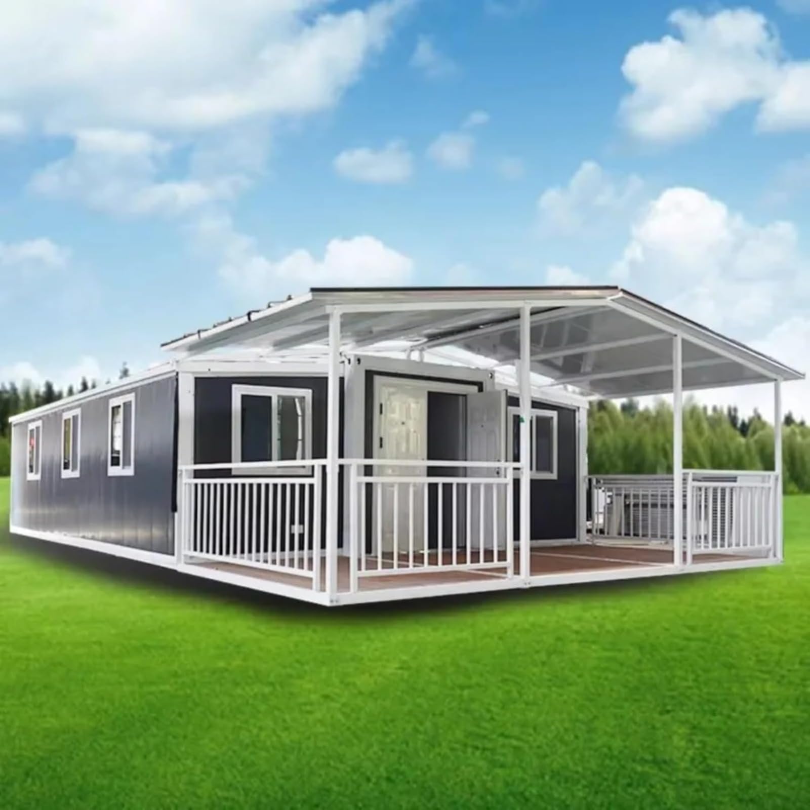 40FT Tiny Homes to Live in for Adults Customizable 1 2 3 4 5 6 Rooms,Kitchen and Bathroom，Portable prefabricated Tiny Home Garden Houses Suitable for Large Families and Commercial Offices