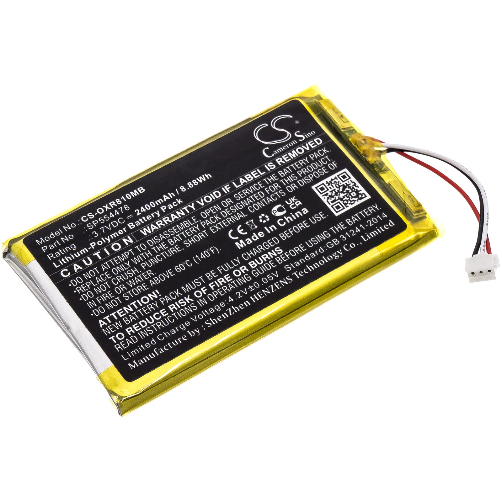 CS Replacement Battery for Infant Optics DXR-8 Pro SP554478 2400mAh / 8.88Wh Barcode Scanner