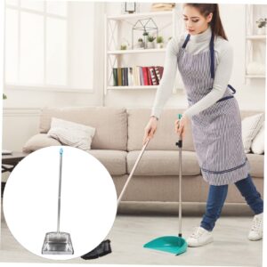 HOMOCONO Stainless Steel Trash Shovel Garbage Shovel Sidewalk Scoop Broom and Tools Stand up Dustpan Industrial Dustpan Floor Dustpan Home Pans Household Cleaning Supplies Silver Plastic